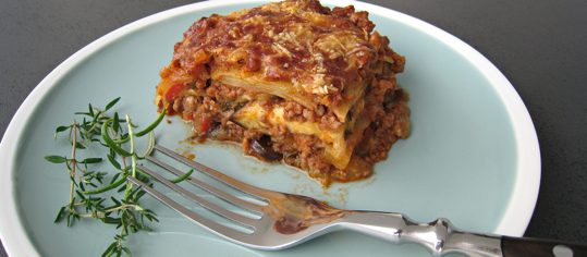 Auberginen-Kartoffel-Hackfleisch Gratin