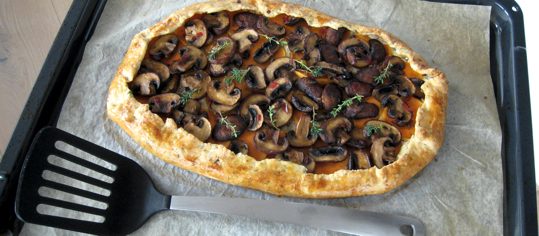 Champignons-Galette mit Süsskartoffeln