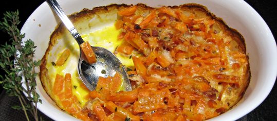 Rüebli-Speck-Gratin