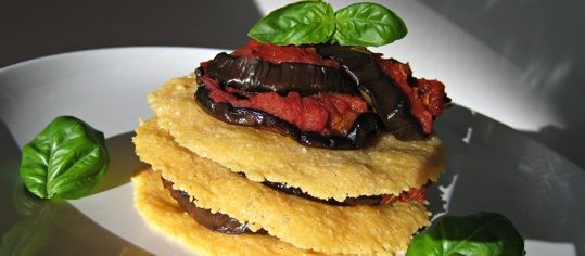 Auberginen-Parmesan-Millefeuille