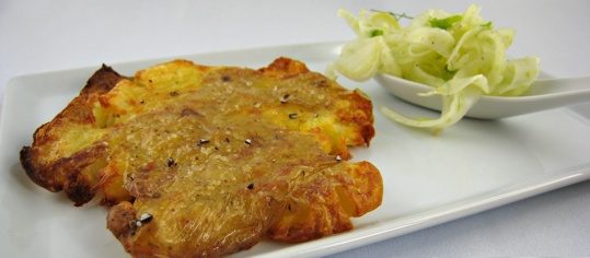 Kardamom-Plattkartoffeln mit Fenchelsalat