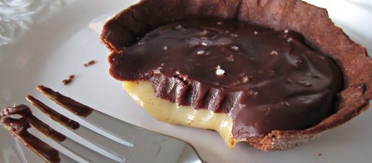 Törtchen mit Schoggi, Caramel und Fleur de sel