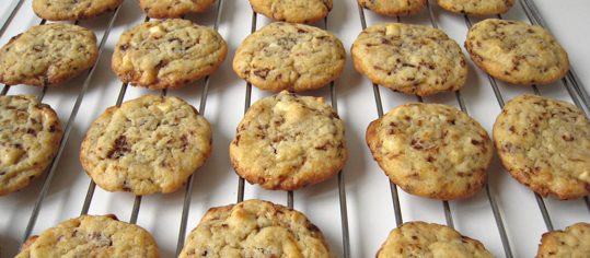 White Chocolate Chip & Coffee Cookies