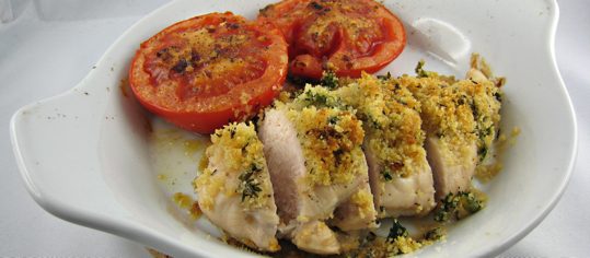 Knusperpoulet mit Ofentomaten
